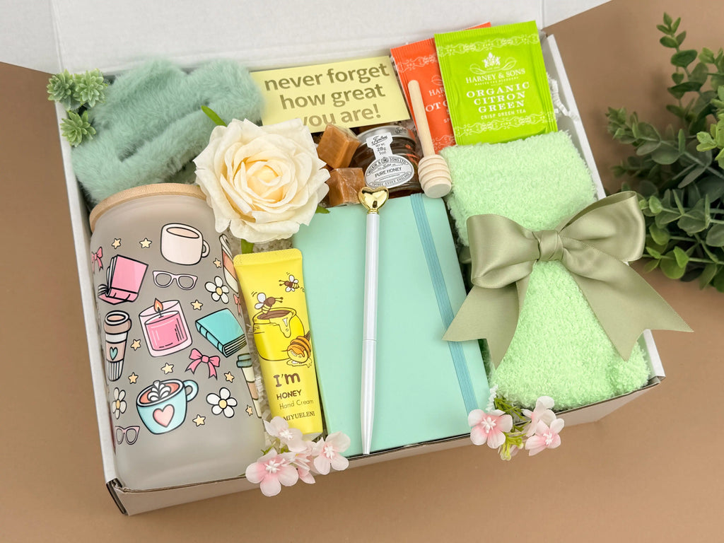 Self Care Gift Boxes – Tea Sampler & Tumbler Set for Her
