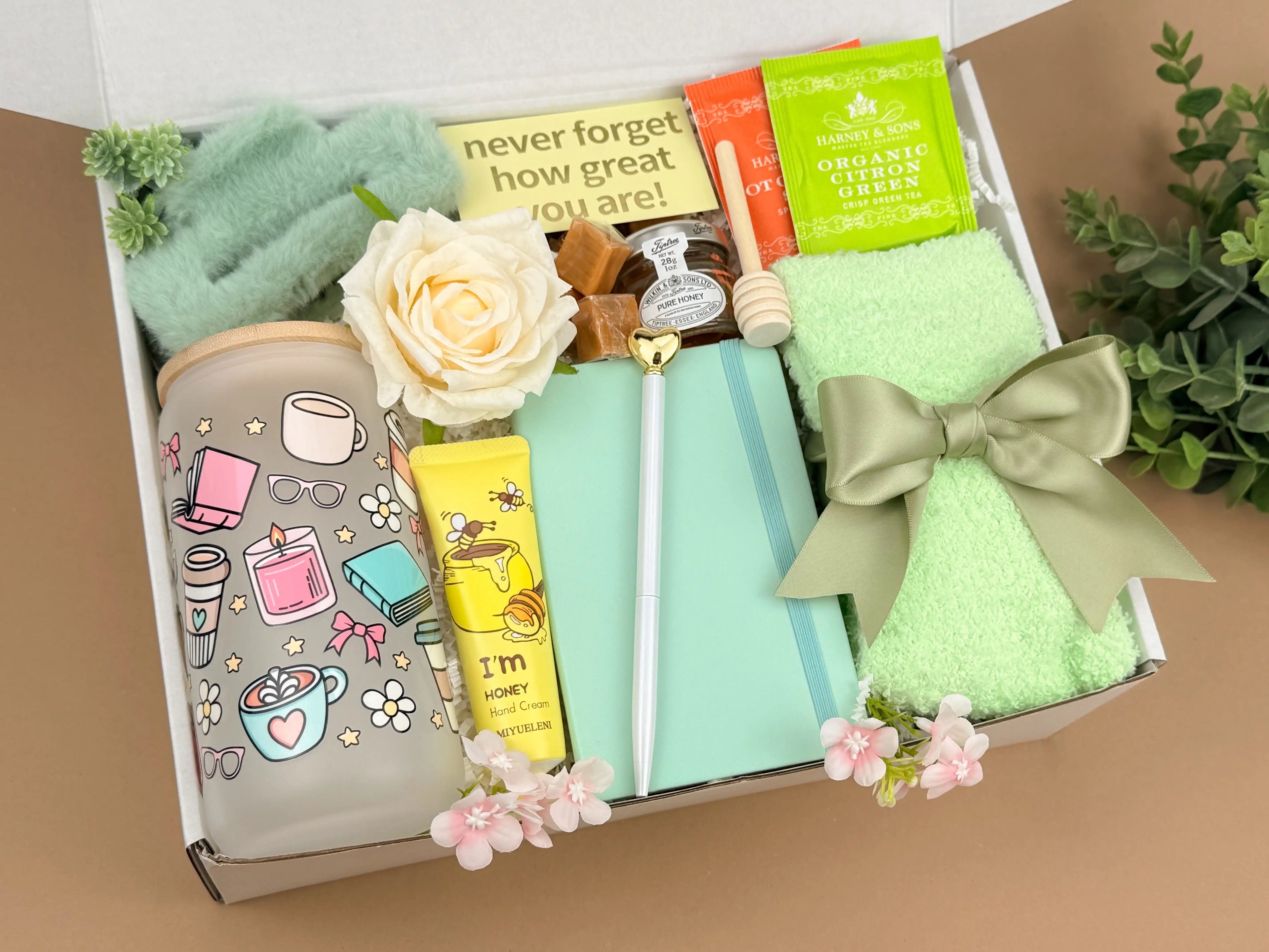 Self Care Gift Boxes – Tea Sampler & Tumbler Set for Her