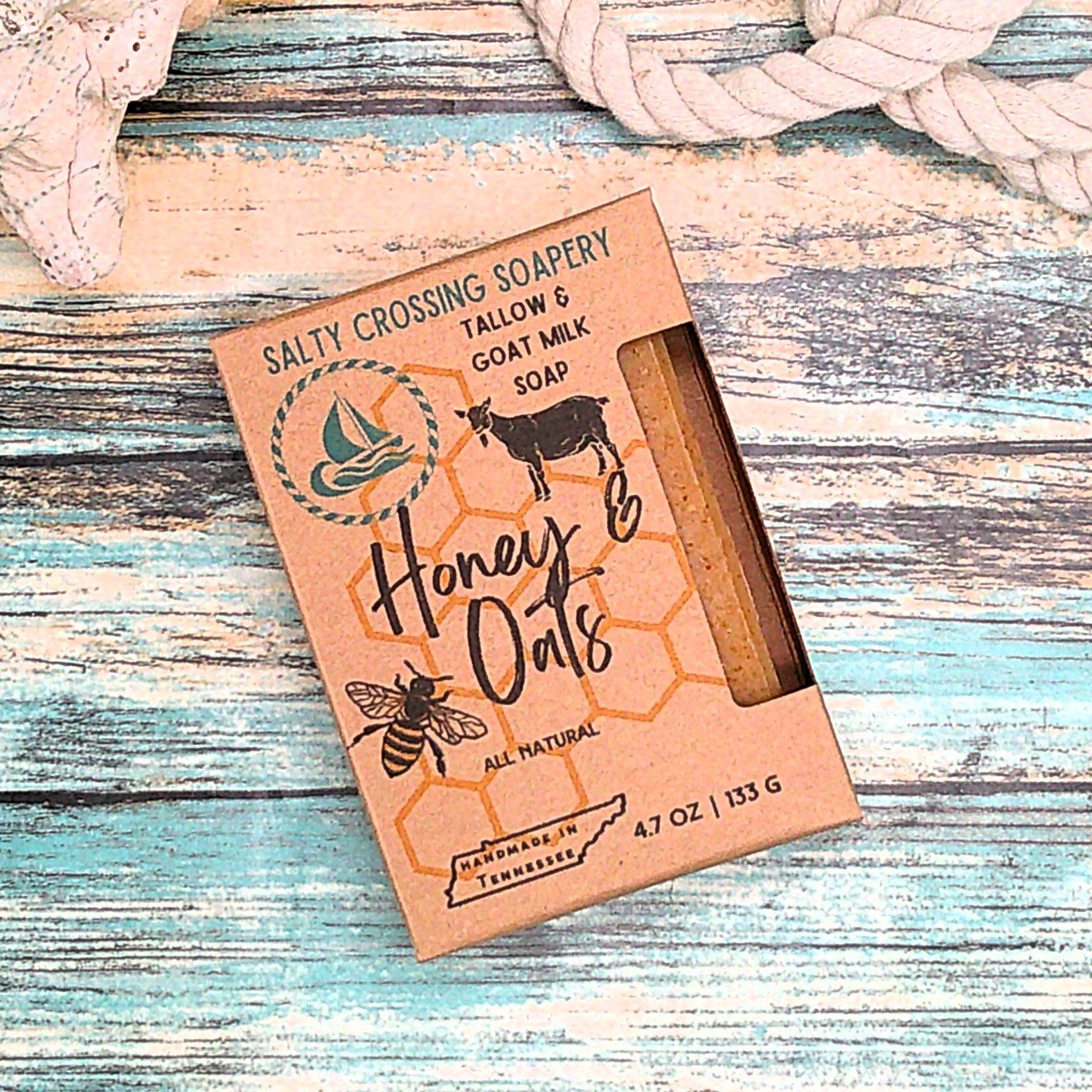 Honey & Oats Soap Bar with Tallow and Goat Milk