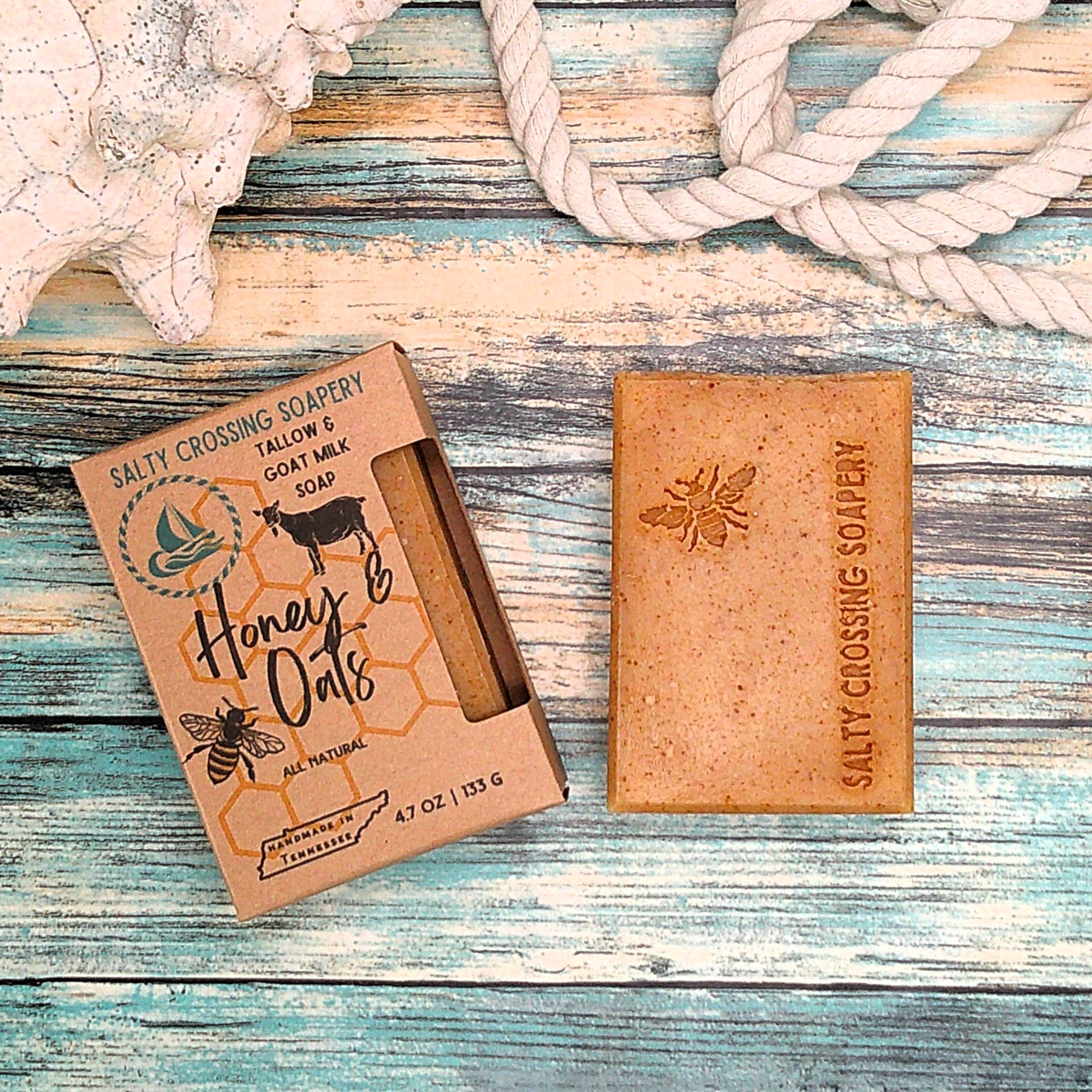 Honey & Oats Soap Bar with Tallow and Goat Milk
