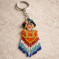 Frida Kahlo Seed Bead Keychain Handmade Beaded Keychain Fair Trade - Guatemala