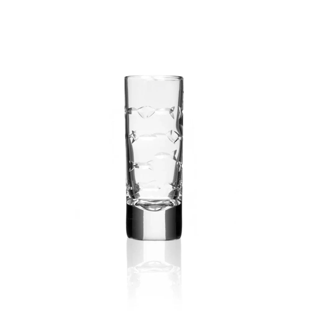 School of Fish Etched Glassware