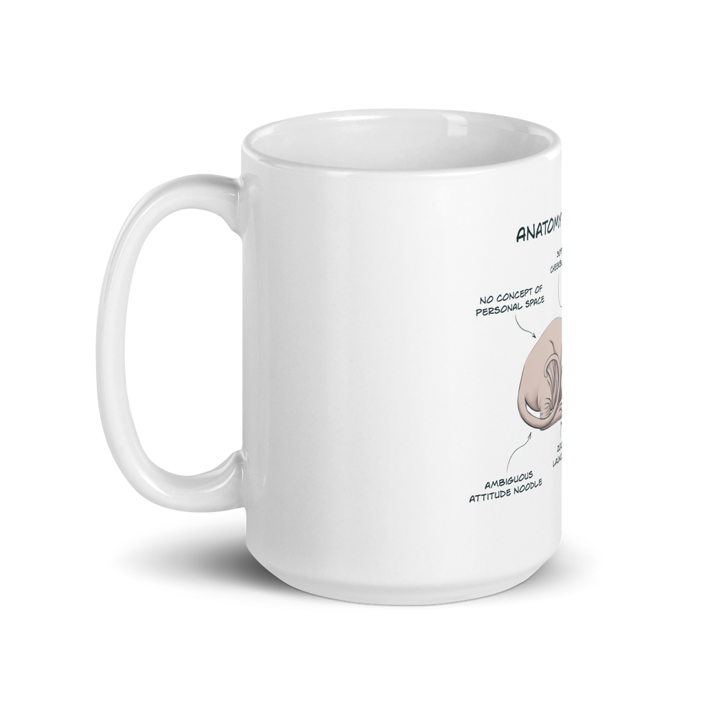 "ANATOMY OF A SPHYNX CAT" COFFEE MUG